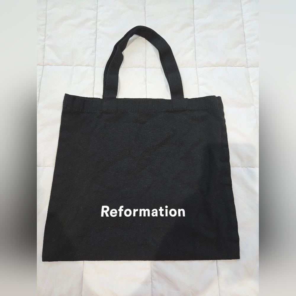 Reformation Classic Black Canvas Tote Small